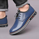 Men Dress Shoes Cowhide Leather Shoes Men's Comfortable Low-top British Casual Shoe Platform Shoes Man Formal