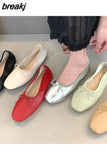 Fashion Candy Color Flats Ballet Shoes Women Female Ballet Round Toe Shallow Bow Knot Ballerina Soft Moccasin Zapatos