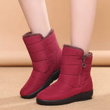 And Winter Middle Boots And Velvet Warm Waterproof Snow Boots Female Students Short Boots Mother Cotton