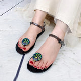 Sandal Woman Luxury Large Size Shoes Lady 2023 Summer Heels Suit Female Beige Big New Comfort Fashion Girls Black Low
