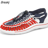 Sandals Men Handmade Weave Hollow Shoes Outdoor Non-slip Beach Sandals Lightweight Summer Women Sandalias Plus Size