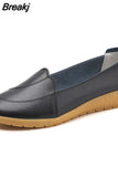 PU Leather Casual Shoes for Women Summer Flat Cut Outs Breathable Loafers Ladies Ballet Moccasins Female Chaussures
