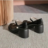 for Woman 2023 with Medium Heels Gothic Women's Summer Footwear Japanese Style Lolita Pearl Round Toe Mary Jane Platform