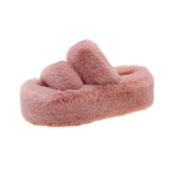 Thick-Soled Woolen Slippers For Women's 2024 Autumn And Winter New Korean Parallel Bars Soft-Soled Outdoor Cotton