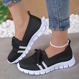 Striped Knitted Flats Shoes Women Breathable Mesh Non Slip Loafers Shoes Woman Comfortable Shallow Walking Shoes