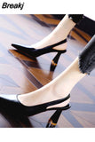 for Woman 2023 Block Heel Women's Summer Footwear Chunky Heels Moccasins Pumps Silver Sandals High on Heeled Beau Today