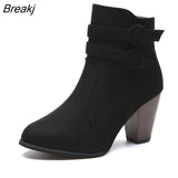 Women's Boots 2023 Ankle Boots for Women High Heel Autumn Shoes Women Fashion Zipper Boots Size 43 Casual Boots Botas