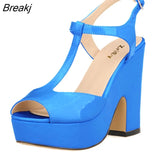 Women Platform Pumps Peep Toe High Heel Shoes Ladies Wedges Sandals Patent Leather Party Wedding