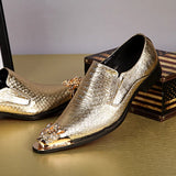 Men Classic Dress Loafers outdoor fashion Slip On Formal Leather Shoes For Men gold club party Business Shoes