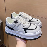 Shoes Women's Sneakers New Muffin Thick Bottom Khaki Black White Color Matching Fashion Women's Shoes Casual Sports