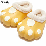 Cute Cat Paws Furry Slippers Funny Indoor Home Fluffy Slides Female Floor Kawaii Shoes Slippers Lovely Cat Cotton