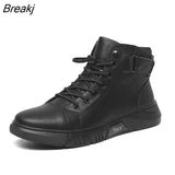 Autumn Winter Shoes Mens Fashion Boots Genuine Leather Mens Ankle Boots Cow Leather Brand Male Footwear Black