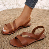Breakj Plus Size Flat Sandals Women's New Solid Color Round Head With Casual Beach Women's