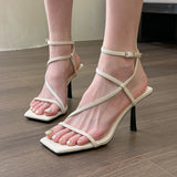 Style Diamond With Sandals And Slippers Women's 2024 Summer New Square Head Shitty Soft-Soled High-Heeled