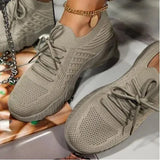 Mesh Women Platform Breathable Solid Color Couple Lace-Up Climbing Hiking Jogging Shoes Zapatillas Deportivas