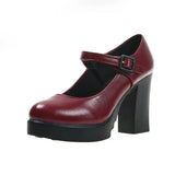 Mary Jane Shoes Round Head 2024 New Hot Girls Jk Uniform Small Leather Shoes High Heels Single Shoes With Thick