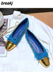 Brand Mixed Color Flats Shoes Women Slip On Casual Ballerina Soft Loafer Female Bow Knot Shoes Office Zapatillas De