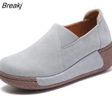 Sneakers for Women Fashion Platform Korean Version Rocking Shoes Female Slip on Casual Flat Warm Loafers Retro Mon