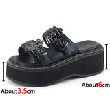Design Gothic Style Vampire Cosplay Platform Wedges Woman Shoes Sandals Summer Cosy Fashion Women Shoes Slipper