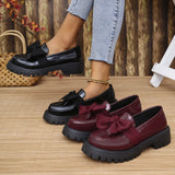 Breakj Shoes Women 2025 Spring And Autumn New Round Head British Wind Singles Women's Size One-Legged Little Leather