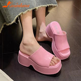 High Heels Women's Slippers2023 Summer Hot Fashion Open Toe Sandal Simply Causal Leather Sandal Slippers Outdoor