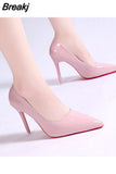 High Heel Pointed Toe Stiletto Red Bottom Fashion Women's Shoes Shallow High Heels Red Bottom High Heels Lolita