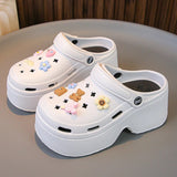 New Diy Clogs Sandals Women Summer Eva Closed Toe Chunky Platform Slippers for Woman Non Slip Thick Bottom Beach
