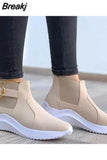 Women Sneakers Trainers Platform Shoes Slip On Woman Buckle Zapatos De Mujer Ladies Vulcanize Big