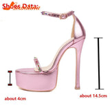 Super Thin Heels Woman Sandals 2023 Summer Cover Heel Sexy Party Wedding Shoes Fashion Comfy Women Pump Sandals