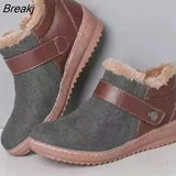Shoe Woman Boot 2023 Winter Wedge-heeled Platform Ankle Boots Fashion Rivet Rhinoceros-velvet Thermal