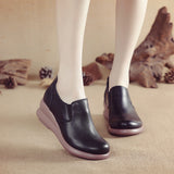 2023 First Layer Cowhide Platform Bottom Comfortable Women's Shoes Leisure Leather Comfortable Women's Single Shoes Middle-Aged And Elderly Mother