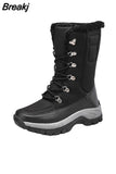 Women Winter Boots Waterproof Winter Mid-Calf Snow Boots Women Platform Shoes with Thick Fur Botas Mujer Combat Boots