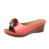 Breakj Flower Sandals Platform Platform Platform With Low Women's Slippers Wise Large Size