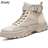 Men Military Boots 2020 Outdoor Fashion Canvas High Top Shoes Men Casual Shoes Ankle Boots Black Chelsea Boots Zapatos De