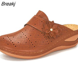 Mujer Summer Sandals Women Shoes Women Summer Footwear Hollow Round Toe Flip Flops Beach Shoes Platform Ladies