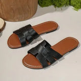 Breakj New 35-42 Women's Summer Large Size Wearing A Word Beach Soft Bottom Side Cold