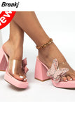 New Platform Sandals For Women Hoof Heels High Platform Chunky Heels 2023 Summer Sexy Elegant Fashion Woman Sandals