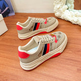 Breakj 2024 New Ins Korean Basic Small White Shoes Female Heighten Student Board Shoes Breathable Casual Shoes