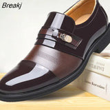 Brand PU Leather Fashion Men Business Dress Loafers Pointed Toe Black Shoes Oxford Breathable Formal Wedding Shoes