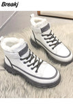 Women's Boots Fashion Warm Non-slip Short Boots Round Toe Mid-heel Winter Boots Women Shoes Platform Botas De Mujer De