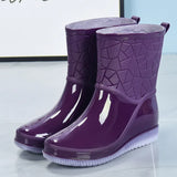 De Lluvia Para Mujer Outdoor Women Rain Boots Wear Resistant Plastic PVC Shoes Kitchen Waterproof Shoes, All