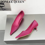 Med Heels Woman 2023 New Spring Pointed Toe Pumps Women's Shoes Office Ladies Dress Pumps Shoes Party Wedding Shoes