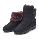And Winter Middle Boots And Velvet Warm Waterproof Snow Boots Female Students Short Boots Mother Cotton