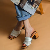 Heels Slippers Women Wear Thick Heels Sandals Women 2024 New Summer Fashion Women's Sandalias De