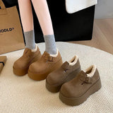 Breakj Version Of Temperament Plus Velvet Pine Cake Heightening Leg Growth Head Round Head Birken Cotton Shoes 2025 New Warm Snow