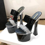 Rhinestone Fashion Women Shoes Summer Thick Platform Sandals Plus Size Europe And America Slippers Sexy Model High