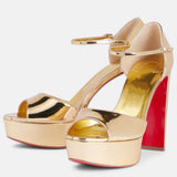 Breakj Cl New Fish Mouth High-Tight Buckle With Red-Soled Sandals Coarse Heel Waterproof Table Ultra-High Heel Sandals