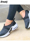 Mujer Women's Shoes 2023 Fashion Mesh Casual Sport Shoes Platform Wedge Sneakers Plus Size Flats Zapatillas