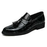 men dress shoes Luxury Italian Style Pointed Toe Formal Wedding party Casual Lace-Up Business genuine Leather Man Shoes