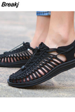 Sandals Men Size 35-47 High Quality Handmade Mens Shoes Summer Soft Non-slip Gladiator Sandals Hiking Beach Platform